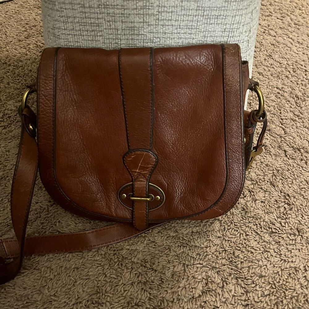 Fossil Saddle Bag Satchel Crossbody Vintage